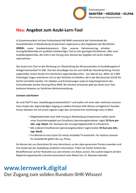 Azubi-Lern-Tool - Online Produkt