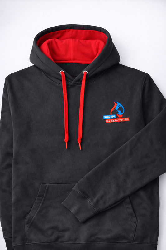 Kontrast Hoodie - gedrucktes Logo